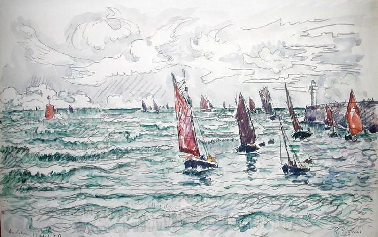 Paul Signac Audierne, Return of the Fishing Boats Spain oil painting art